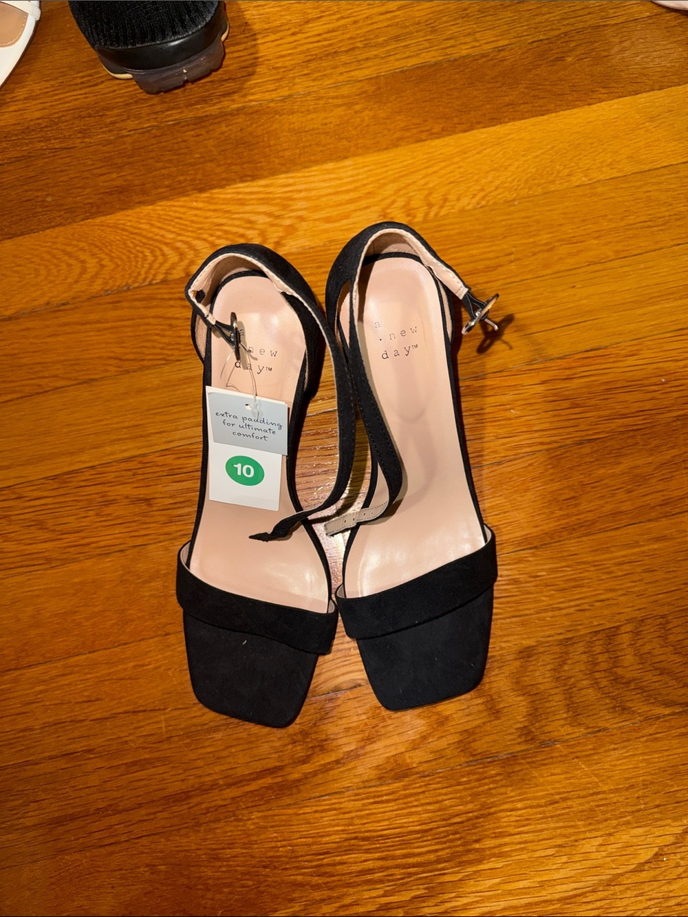 a new day Black Ankle Strap Block Heel Sandals